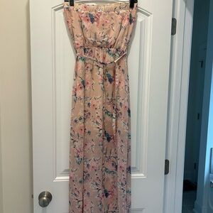 Charlotte Russe Strapless Floral Dress - Pink and Blue